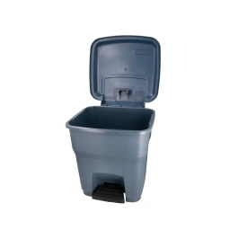 Q-connect Papelera Contenedor con Tapa y Pedal, 30 Litros, Gris, 395x395x420 mm