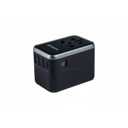 Verbatim Adaptador Universal de Viaje Uta-04 con 1 Puerto Usb-C (61W PD), 3 Puertos Usb-A y 1 Puerto Usb-C (12W)