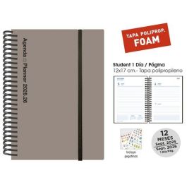 Agenda Escolar (2025-26) Senfort Student Foam Espiral Tapa Pp Con Goma 120X170 D/P Gris Precio: 10.50000006. SKU: B1CKNV5Q52