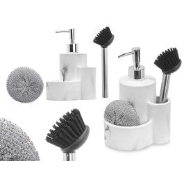 Dosificador de Resina Mármol con Cepillo y Estropajo Kinvara - 14x18.5x12 cm (12 Unidades) Precio: 77.50000027. SKU: B1CK2JF7E9