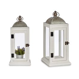 Farol Madera Blanca Rectangular Mediano Giftdecor 18X43CM (6 Unidades) Precio: 94.50000054. SKU: B1FPDC22M5