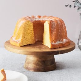 Home Deco Factory Pastelera Colección Cocooning de Madera de Acacia, Diámetro 28 cm