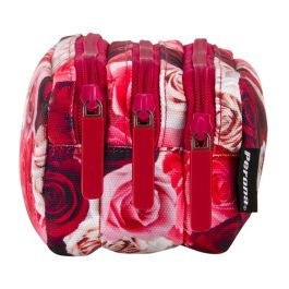 PERONA Portatodo Rosas triple 21x9x9cm, 3 compartimentos, resistente y ligero