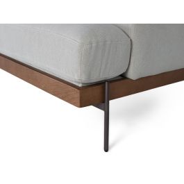 Giner y Colomer Sofá Tapizado en Tela de Lino Gris 3 Plazas con Patas de Metal