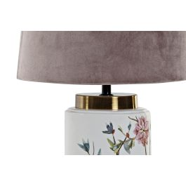 DKD Home Decor Lámpara de Sobremesa Verde Turquesa 28x50x28 cm E27 de Metal y Poliéster con Pájaro (Juego de 4 Unidades)