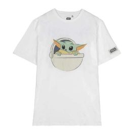 Camiseta de Manga Corta Infantil The Mandalorian Blanco S