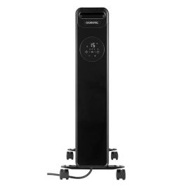 Radiador eléctrico baño de aceite 2500W OCEANIC - 3 potencias - Termostato electrónico - Mando a distancia - Móvil - Negro Radiador eléctrico baño de aceite 2500W OCEANIC - 3 potencias - Termostato electrónico - Mando a distancia - Móvil - Negro