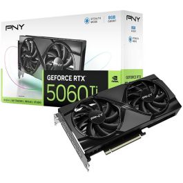 PNY GeForce RTX 5060 Ti Tarjeta Gráfica Gaming 8GB GDDR7 Blackwell | PCIe 5.0 | OC | Doble Ventilador