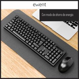 Ewent EW3281 Kit Teclado y Ratón Inalámbrico RF Universal QWERTY Español Negro, 1000 DPI, Teclas Programables, Nanoreceptor USB