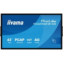 Iiyama T4329AS-B1AG Monitor Interactivo All-in-One PCAP 43" 4K UHD Táctil Android 14, 500cd/m², WiFi, HDMI, USB-C 24/7