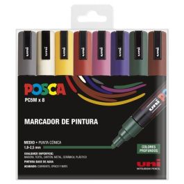 Posca Rotulador PC-5M/8C, estuche 8 unidades colores oscuros surtidos, punta cónica 1.8-2.5mm, base agua Precio: 24.69000039. SKU: B1KDWCTSHH
