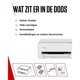 Canon PIXMA TS4150i Impresora Multifunción Inyección WiFi Dúplex Automático Fotográfica Sin Bordes