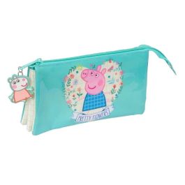 Bolso Escolar Portatodo Safta Triple Peppa Pig Pretty Flowers 120x220x30 mm