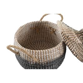 Cesta Balines DKD Home Decor Natural Bicolor 41 x 33 x 41 cm Set de 2