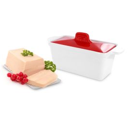 Home Deco Factory Tarrina Foie Gras Con Tapa Table En Fête - Apta Horno Microondas Lavavajillas Incluye Peso Prensador 25x11cm