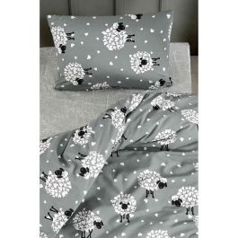 Juego de cama ASI8684283019366 - 1 funda nórdica 220x240 cm + 2 fundas de almohada 60x60 cm - Algodón/Poliéster Gris