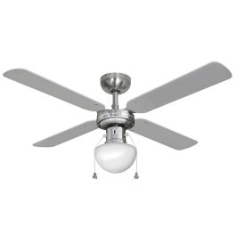 Edm Ventilador de Techo Modelo Caribe Cromado, 50W, Ø102 cm, 3 Velocidades, con Luz E27, IP20 Precio: 51.49999943. SKU: S7900597