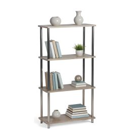 Inde Estantería Madera-Acero 4 Niveles 60.4 cm x 30.7 cm x 9.9 cm (2 Unidades)