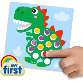 Ses Creative SES1710479942074 Pintar con los Dedos Dinosaurios - Pinta 10 Cartas