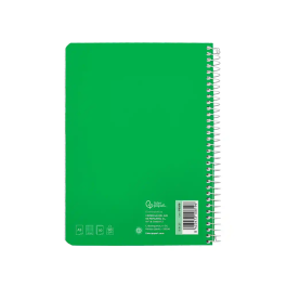 Liderpapel Cuaderno espiral A5 Witty tapa dura 80 hojas 90gr cuadro 4mm con margen color verde