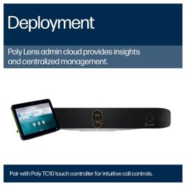 HP Poly Studio X72 Barra de Colaboración de Vídeo All-In-One 4K Ultra HD Zoom 7,3x Negro (TAA)