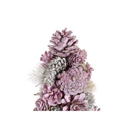 DKD Home Decor Cono Navidad Fantasía Dulce Rosa Palo Blanco 49 cm - Decoración Navideña Piña y Porexpan, Ideal para Hogar