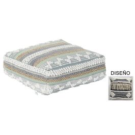 Cojin Suelo Boho DKD Home Decor Negro Blanco 60 x 25 x 60 cm