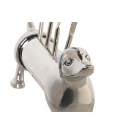DKD Home Decor Coctel Glam - Set de 4 piezas con diseño de Perro, Inox Plateado 9x18x37cm