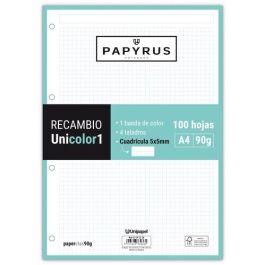 Recambio Papyrus Unicolor1 A4 100H 90G 4 Taladros Cuad.5X5 Mint (Set de 24) Precio: 81.50000012. SKU: B17AQXWTF2