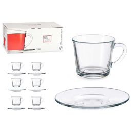 Pasabahce Set 6 Tazas de Cafe con Plato Basic 190ml Vidrio Transparente 14x7x14cm (Set de 2) Precio: 17.5000001. SKU: S3609515
