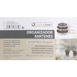 Organizador de sartenes Confortime, 24.5 x 27 x 23 cm, color gris (12 Unidades) Organizador de sartenes Confortime, 24.5 x 27 x 23 cm, color gris (12 Unidades)