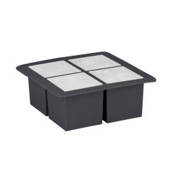 Alpina Cubitera de Silicona para 4 Cubos de Hielo, Apta Lavavajillas, 15.2x15.2x5.8 cm, Colores Surtidos