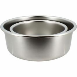 Menastyl 5040178 Juego 2 recipientes herméticos con tapa, acero inoxidable, redondos, 15 y 20 cm, apto microondas