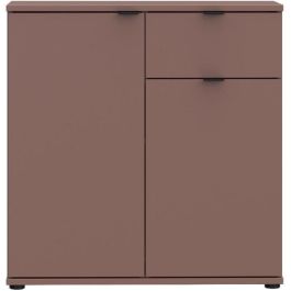 GANYMEDE Cómoda GNM K222LU72, 2 puertas, 1 cajón, Terracota, 80,1 x 34,1 x 82,3 cm