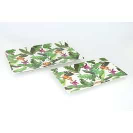 Alfares Bandeja Melamina con Brillo 25 x 15 cm para Frutas, Bananera, Hogar y Cocina, Color Surtido (12 Unidades)