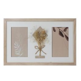 DKD Home Decor Marco Multifoto Shabby de Paulownia y Cristal para varias fotos, Colores Natural y Blanco, 39 cm Ancho x 22 cm Alto x 1.2 cm Fondo Precio: 10.50000006. SKU: S3040839