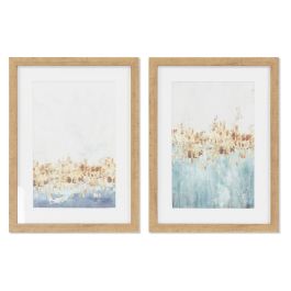 DKD Home Decor Set de Cuadros Decorativos Glam Abstracto de Cristal y PS en Tonos Azul y Marrón 40x30x2.5 cm - Pack de 2 Unidades Precio: 12.68999963. SKU: B18HQ7A6NB