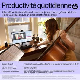 HP V24i G5 Monitor FHD de 23.8 Pulgadas (60.5 cm), Pantalla Nítida para Productividad Diaria en Oficina y Estudio, Diseño Elegante