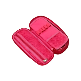 Liderpapel Estuche Portatodo Color Pop con Compartimento Extensible, 2 Cremalleras, Rosa Fucsia, 230x60 mm