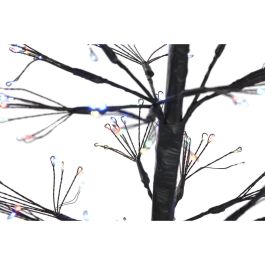 DKD Home Decor Árbol de Navidad Moderno Negro de Metal con Luces LED Multicolor Integradas, 120 cm de Altura y 40x40 cm de Base