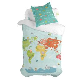 Juego de funda nórdica HappyFriday Happynois World Map Multicolor Cama de 80 2 Piezas Precio: 36.88999963. SKU: B18MXT5VHX