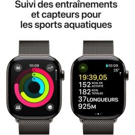 Apple Watch Series 10 GPS + Cellular - 46 mm - Caja de titanio color pizarra - Correa Milanese Loop color pizarra - S/M