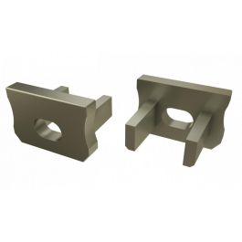 Tapón Final Perfil Tipo X Aluminio Plata Con Agujero