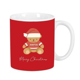 Taza Grande Osito Rojo Felices Fiestas 8x9.5x8cm