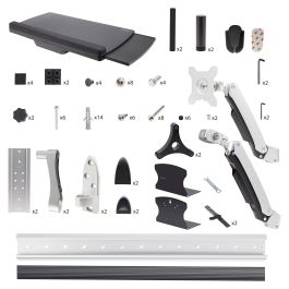 StarTech Estación de Trabajo Soporte de Pared para Monitor VESA hasta 32 Pulgadas y 10kg con Bandeja Teclado/Ratón y Brazo Articulado, Negro