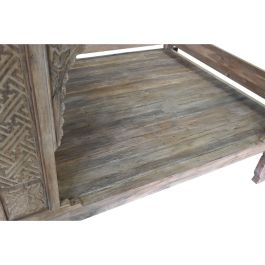 DKD Home Decor Indo 1c25 Cama con Dosel Madera Teca Natural Acabado Decape Desmontable 225x160x206 cm