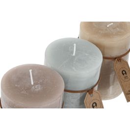 DKD Home Decor Vela Basicos Beige Rosa 6.8 x 10 x 6.8 cm (12 Unidades)