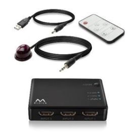 Ewent Switch HDMI EW3730 4K 3x1 con mando a distancia, detección automática de entrada