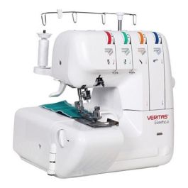 Veritas Máquina de Coser Overlock Remalladora Elastica 3/4 Hilos hasta 1000 Puntadas por Minuto para Tejano Cuero Tela de Abrigo