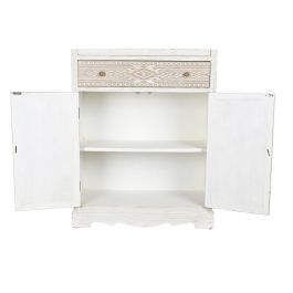 DKD Home Decor Armario Boho Abeto y Cristal, 4 Puertas, 2 Cajones, 2 Estanterías, Natural Blanco, 180x80x42 cm DKD Home Decor Armario Boho Abeto y Cristal, 4 Puertas, 2 Cajones, 2 Estanterías, Natural Blanco, 180x80x42 cm